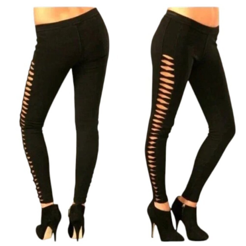 CITIZENS OF HUMANITY BLACK SLASH LEGGINGS